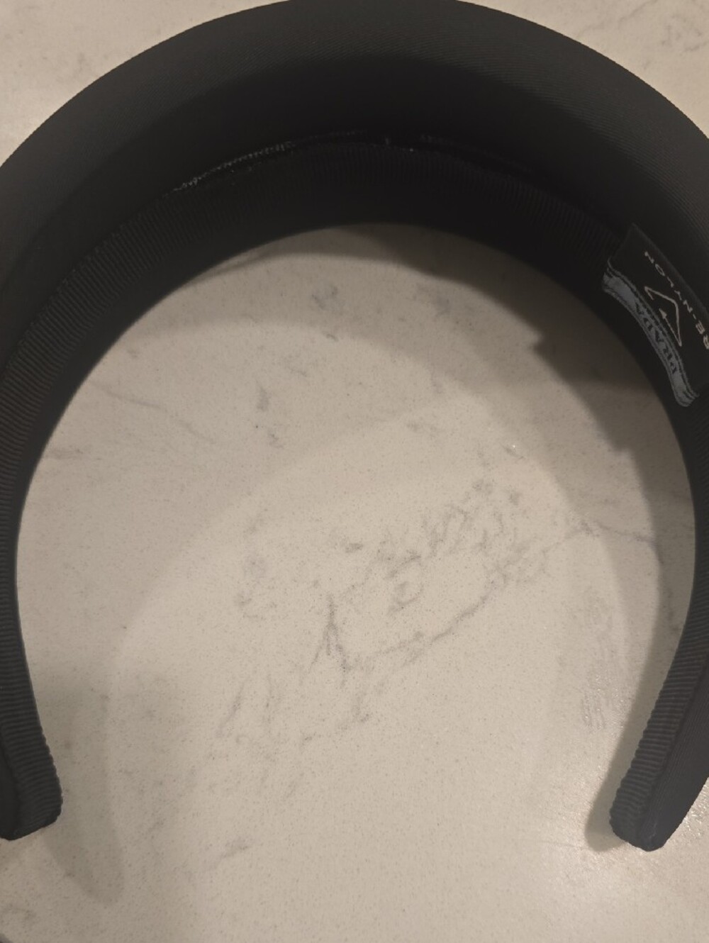 Prada Black Headband with Silver Triangular Logo - Picture 7 of 9